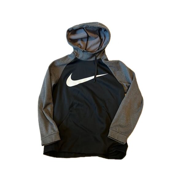 Nike Black Gray Dri Fit Pullover Hoodie Mens M - Picture 1 of 3
